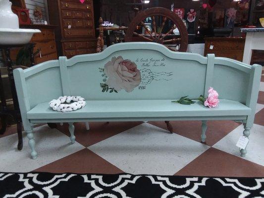 Beautiful custom rose bench just waiting for a little girl's room!