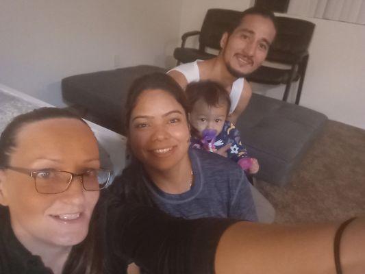 My best friend, her husband, & their child.