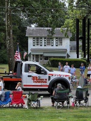 Tow truck during 4th of July parade