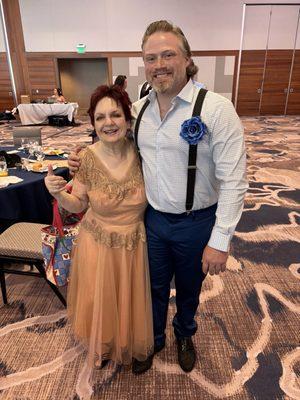 At the medal having a blast