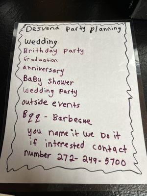 Desvana Party Planning