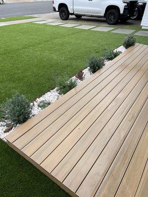 Deck, new planter, and new concrete steps!