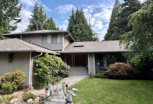 View of front of home in Maple Valley with replacement roof
