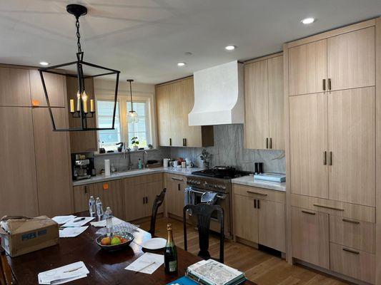 We did the staining in this kitchen one of many.