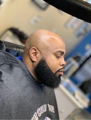 Razor Bald head and Beard cut.