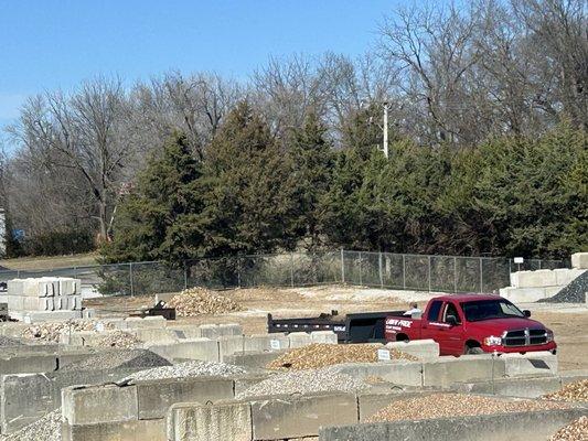 Landscape rock and top soil