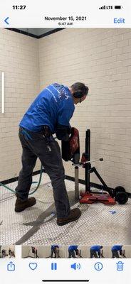 Need a hole cored!! We have the equipment to go through concrete and tile!!