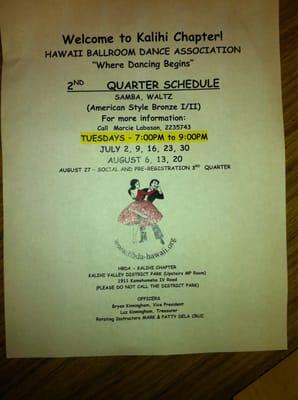 2nd quarter schedule.