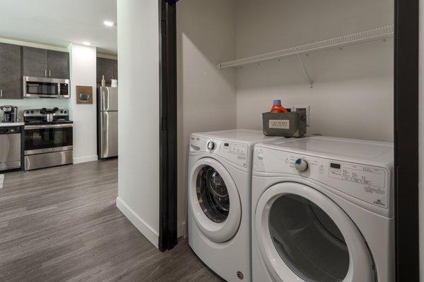 Full size washer and dryer in every apartment!