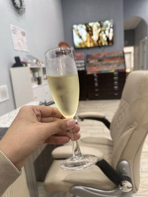 Complimentary wine when you ask :)