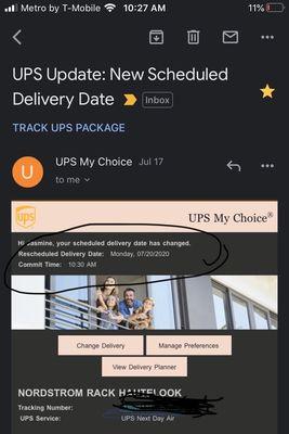 date changed because drivers doesn't like that our complex has 3 flights of stairs.
