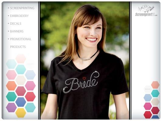 Rhinestone design for a night out on her bridal shower.