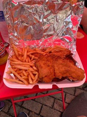 HUGE chicken tenders.