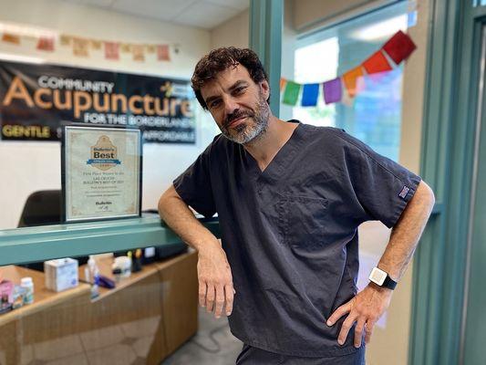Ryan Bemis, our acupuncturist, Doctor of Oriental Medicine, and Executive Director. We were voted best acupuncturist in Las Cruces!