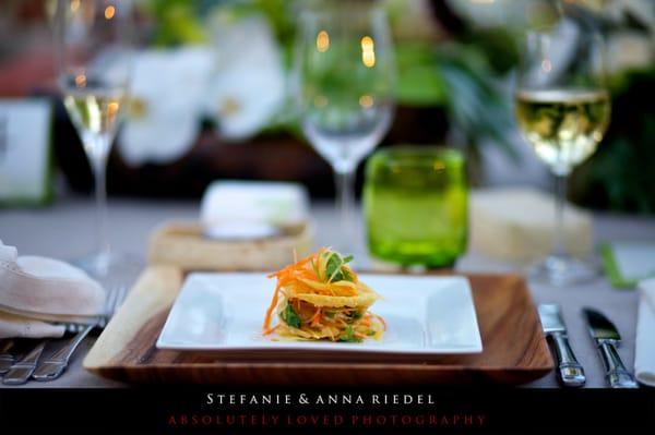 Thai Crab & Mango on Crispy Wonton