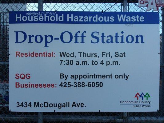 Household Hazardous Waste Drop-Off Station