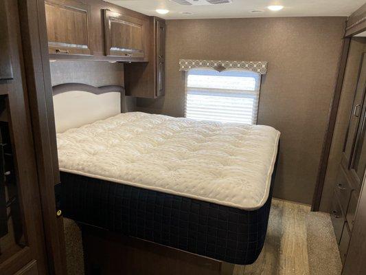 Custom RV King size mattress with pillow top.