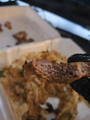 Steak was tougher than a boot, DRY, and gross