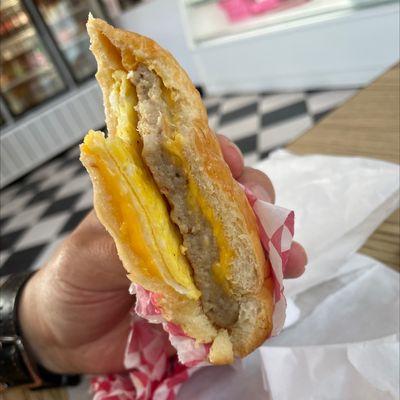 good sausage, egg and cheese croissant.