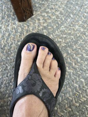 Shitty nail polish job.