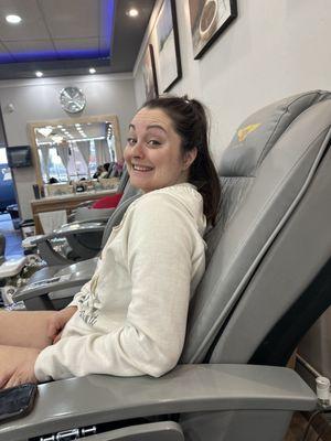 Enjoying a pedi with my daughter and granddaughter!
