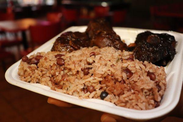 Brown Stew Chicken with rice and pices