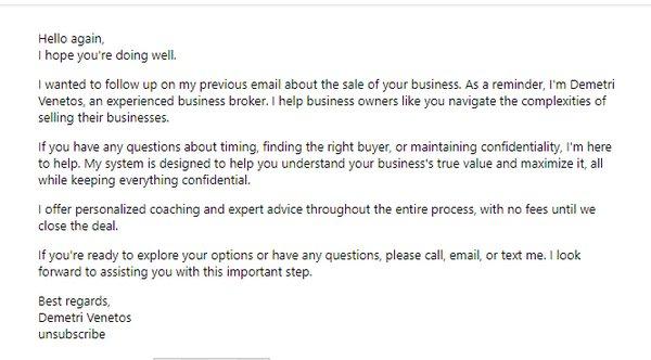 Demetri Jim Venetos Business Broker