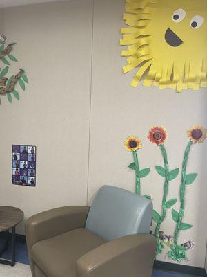 Children's book area in lobby.