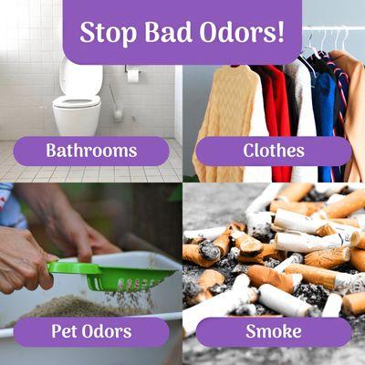 Stop Bad Odors. Bathrooms if you have to go and it smells. Spritz your personal spray a few times for a refresher.