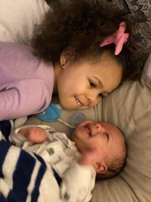 Sister and Brother playing