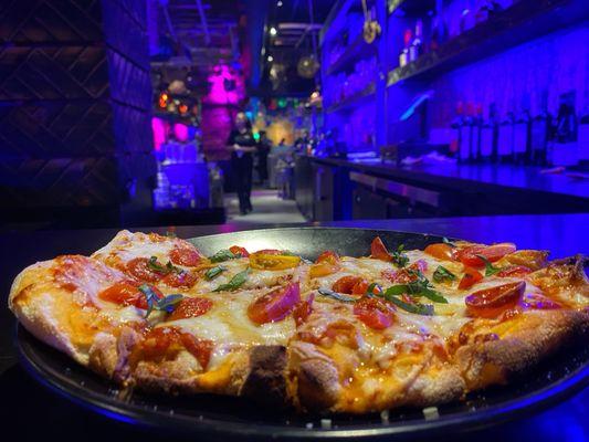 Hot Honey (Pinsa) Pepperoni, mozzarella, tomato & hot honey drizzle