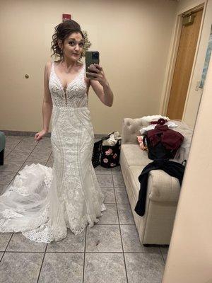 Wedding dress wedding day