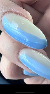 Tons of bubbles and dust stuck in the gel.
