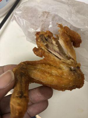 Old chicken. Looks freeze burnt