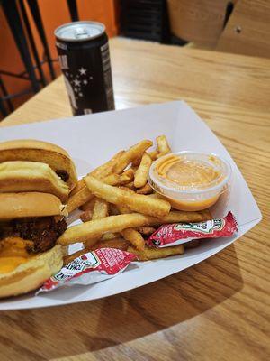 Slider combo. $7.99. Good fries. Terrible dry sliders. Comes with a Polar drink also