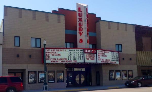 Outside view of movie house.