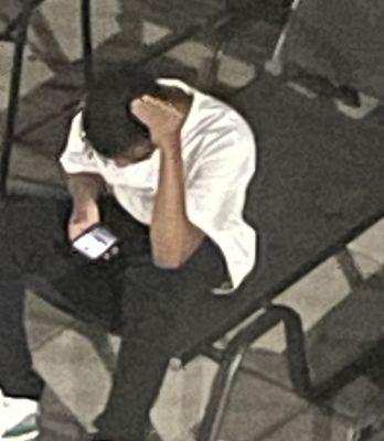 closeup of unknown nonresident in pool area