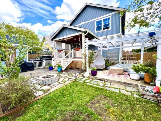 Pergola install with kiwi vine