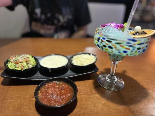 Signature Flaming Blue Margarita! Delicious and beautiful