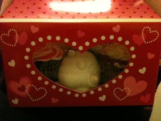 Dessert Trio: White Chocolate Dipped Strawberry, Red Velvet Cupcake, and Chocolate Cupcake