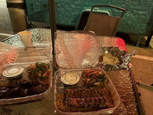 Adana and beef kabob plates