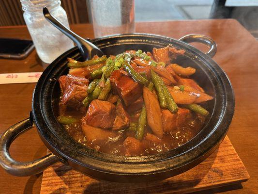 Pork belly green beans