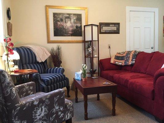 I've designed my office to be a place that is warm, inviting, and fosters good conversation.