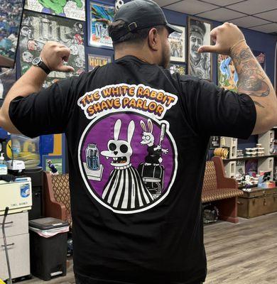 Designed By our Barber Adrian and printed at AGNS Printing. Pick yours up in Downey, CA