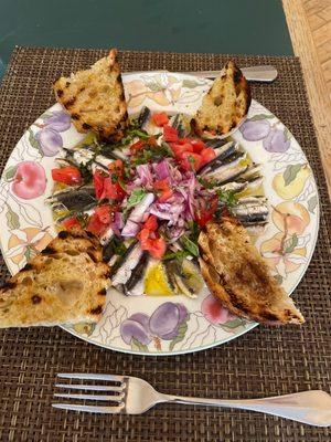 Anchovies w Rupert Rising bread