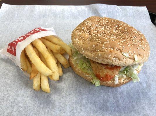 Spicy Chicken Sandwich with Fries