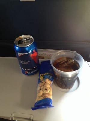 Our plane broke down but at least we have snacks! Lol