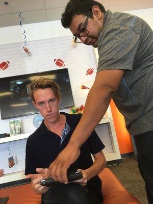 Guy on left is new and we were doing fine until guy on eight came over. He is complicating everything.