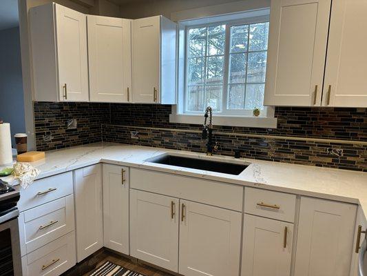 Cabinet and backsplash