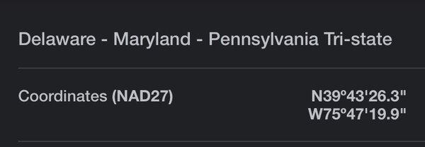 Tri-Point State Marker PA-MD-DE